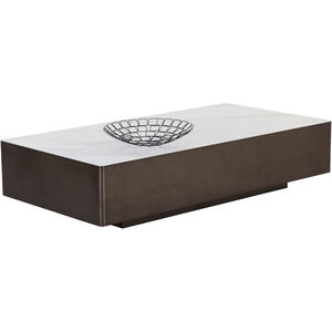 Lenay 66 X 33.75 inch White / Dark Bronze Coffee Table